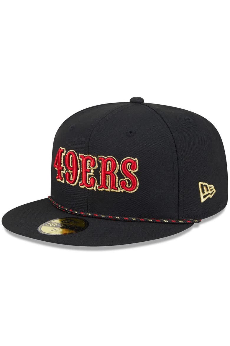 Men's New Era  Black San Francisco 49ers 2025 Rivalries Collection Sideline Rope 59FIFTY Fitted Hat, Main, color, Black
