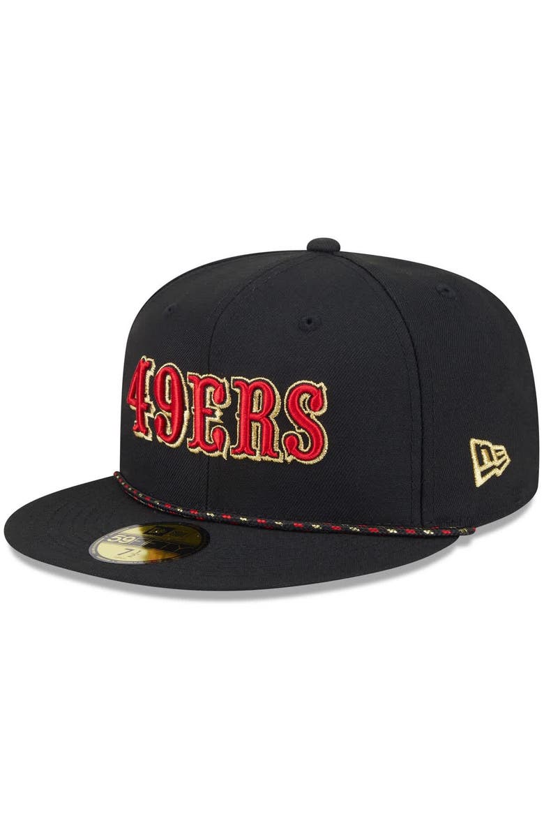 New Era Men's New Era Black San Francisco 49ers 2025 Rivalries Collection Sideline Rope 59FIFTY Fitted Hat, Main, color, Black