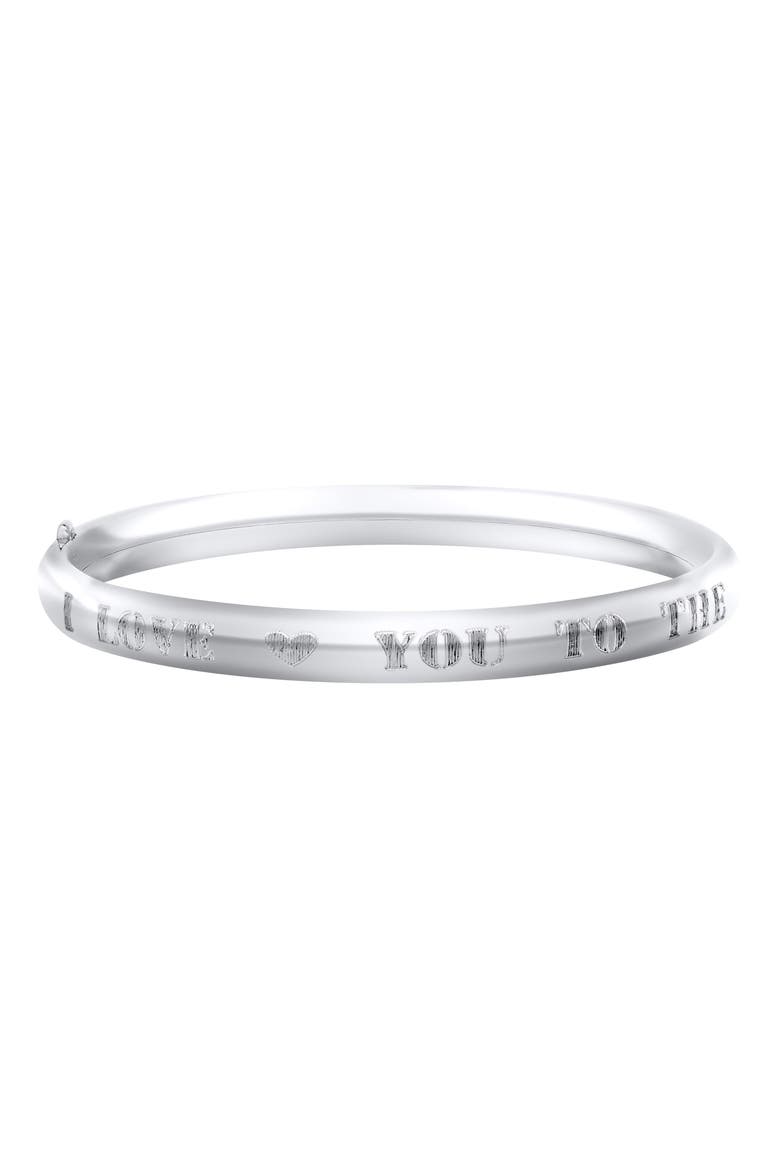 Love You To The Moon And Back Sterling Silver Bracelet, Main, color, SILVER
