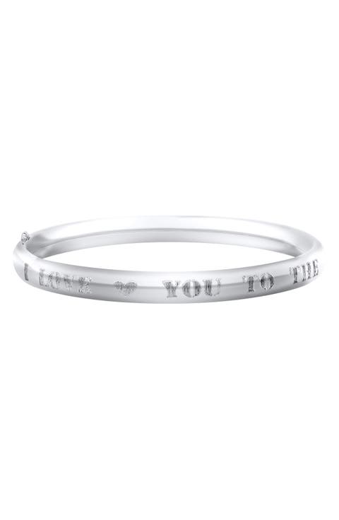 Love You To The Moon And Back Sterling Silver Bracelet (Baby)