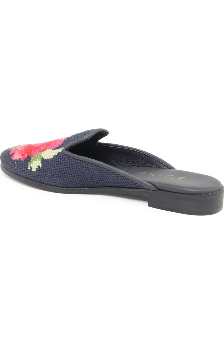 ByPaige Floral Needlepoint Mule, Alternate, color, Navy