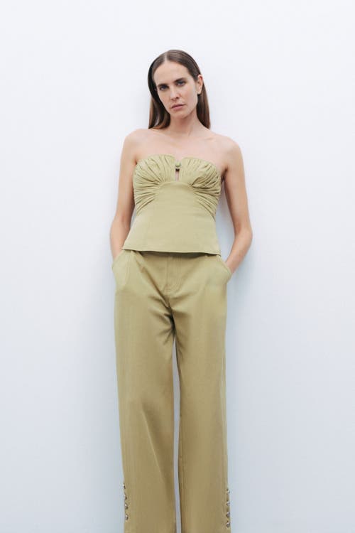 NOCTURNE NOCTURNE ALMOND-ACCENTED CROP TOP