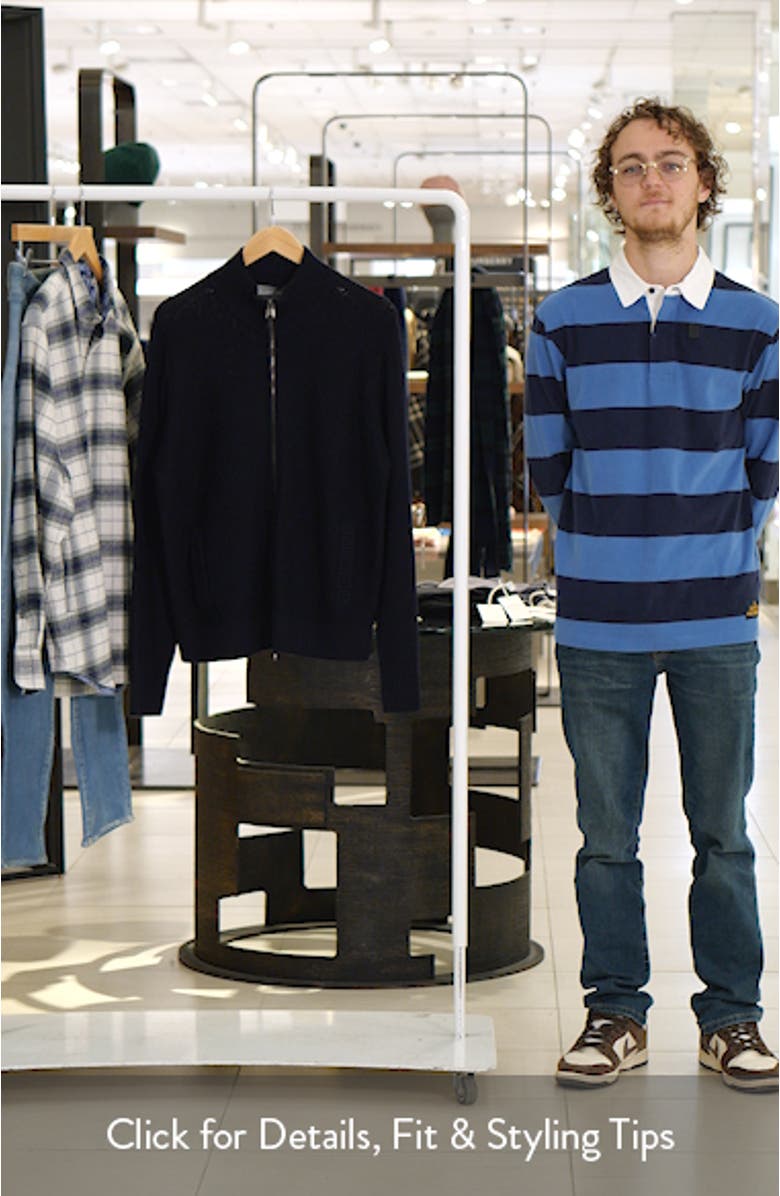 Mock Neck Wool Zip Cardigan, sales video thumbnail