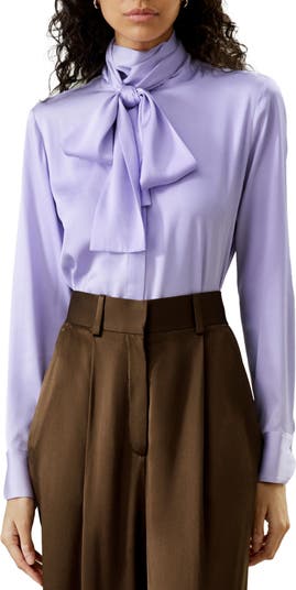 Lilysilk Women's Silk Turtleneck Ribbon Blouse | Nordstrom