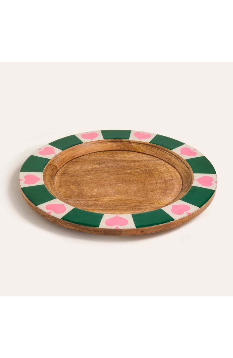 Zsa Zsa Zsu Lakri Mango Wood Charger 13x13x1 In, Alternate, color, Green