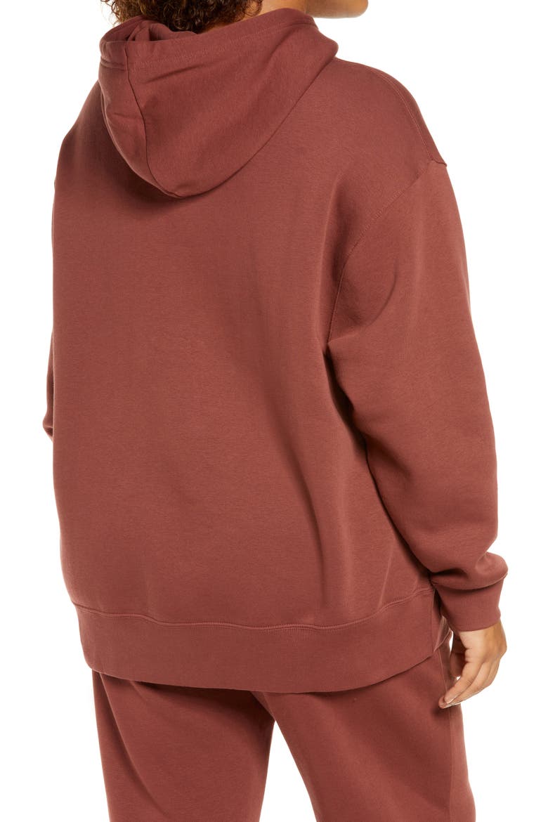 Fleece Hoodie, Alternate, color, DARK PONY/ WHITE