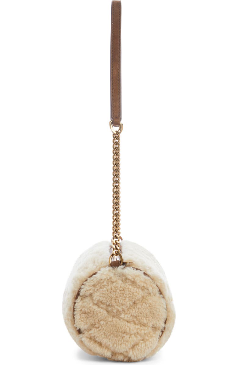 Saint Laurent Small Sade Quilted Genuine Shearling Tube Bag, Alternate, color,