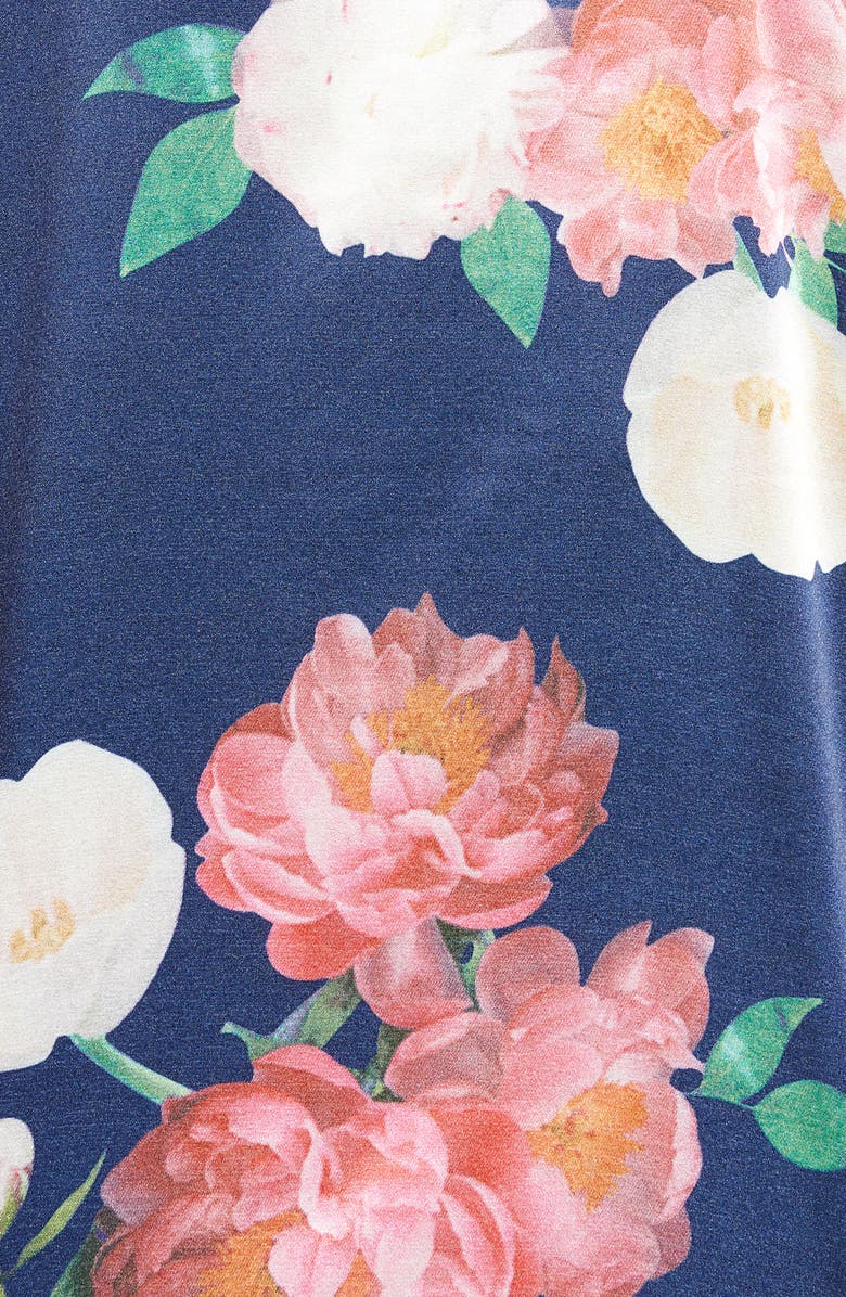 Chi Chi London Josie Floral Pajamas, Alternate, color, Navy