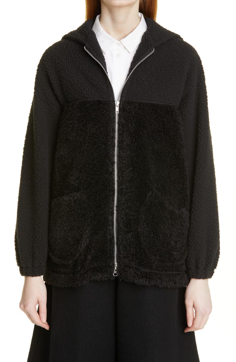Tao Comme des Garçons Fleece Hooded Jacket, Main, color,