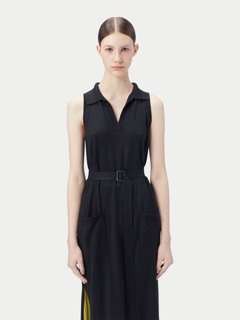 Sleeveless Silk Cashmere Polo Dress