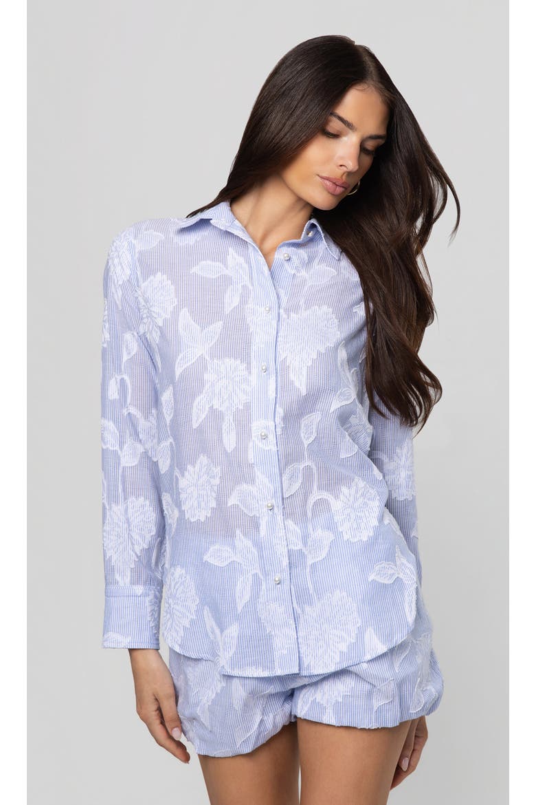 Malinda Floral Stripe Shirt, Alternate, color, Light Blue/White