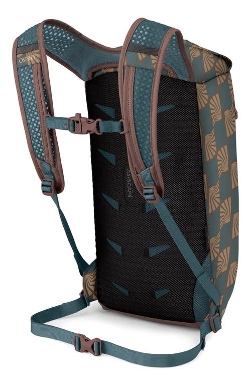 Osprey Daylite Cinch Backpack In Kazuma Print/magma Brown