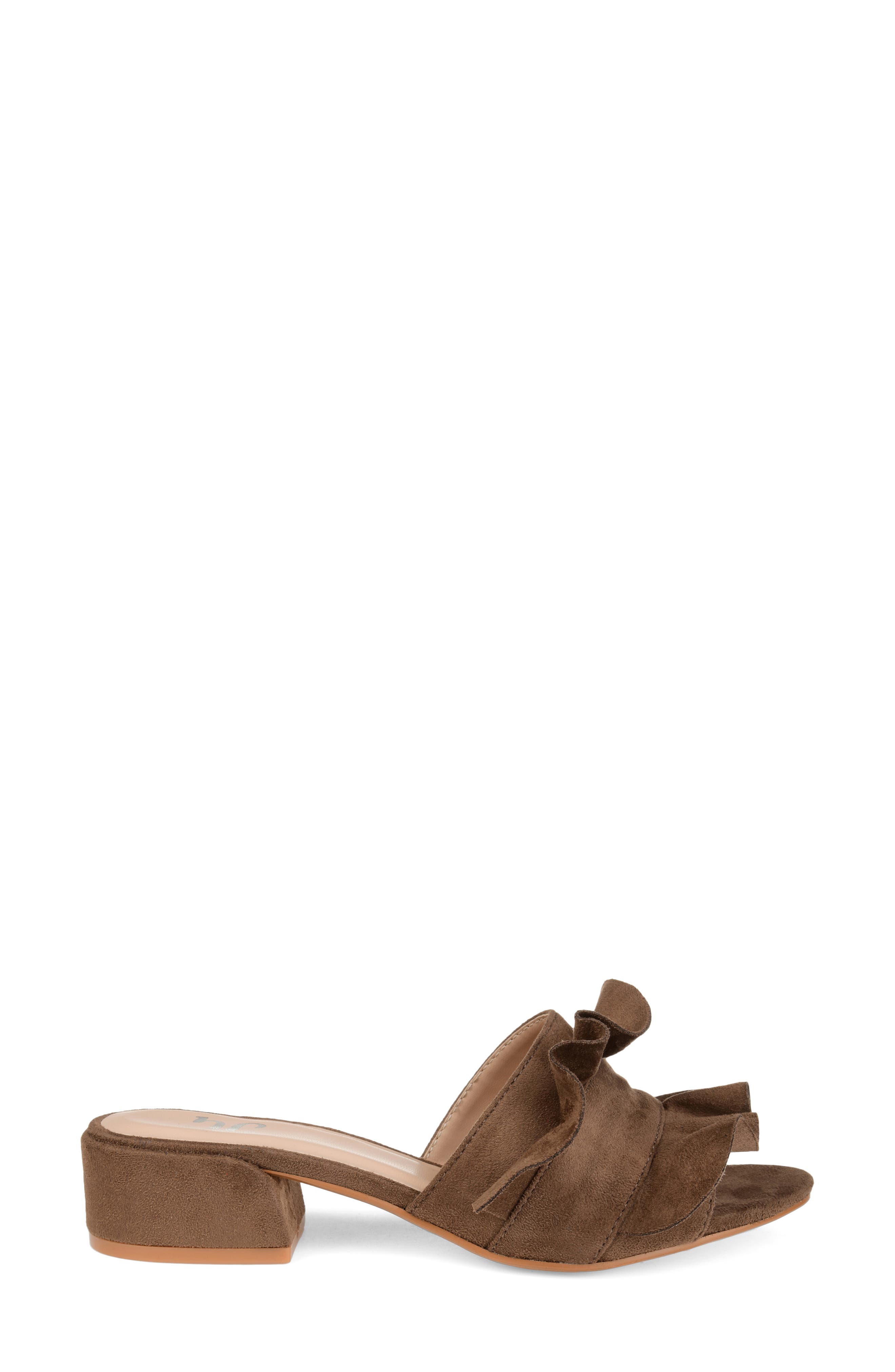 Sabica Ruffle Slide Sandal, Alternate, color, TAUPE