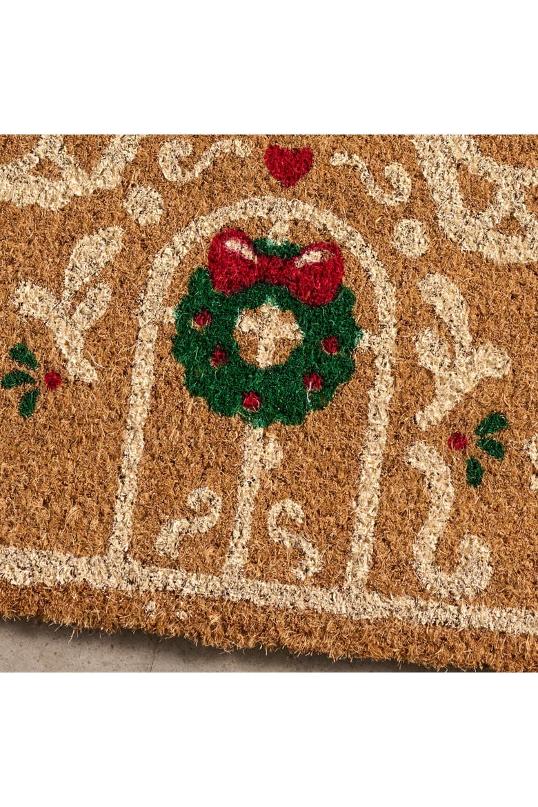 Garam Coir Gingerbread House Door Mat, Alternate, color, Natural