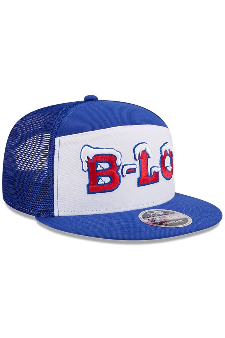 Men's New Era  White/Royal Buffalo Bills 2025 Rivalries Collection Team Split Panel 9FIFTY Snapback Hat, Alternate, color, White