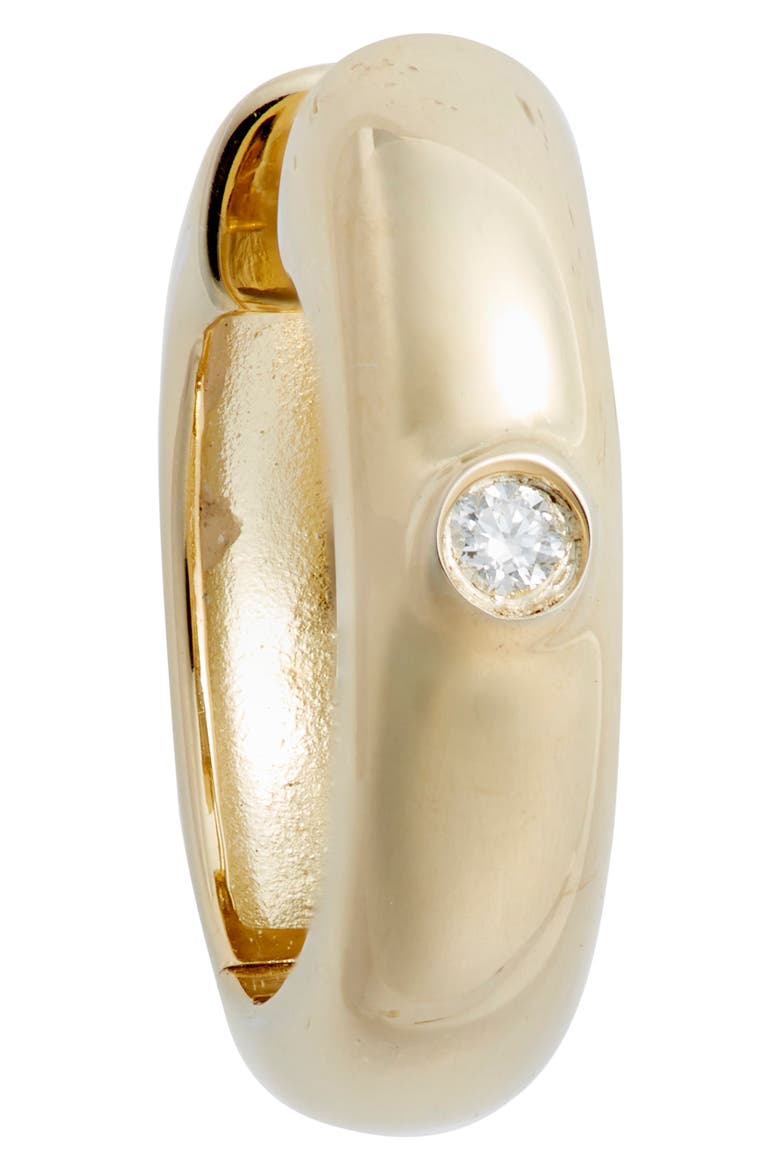Court Diamond Huggie Hoop Earrings, Alternate, color, YELLOW