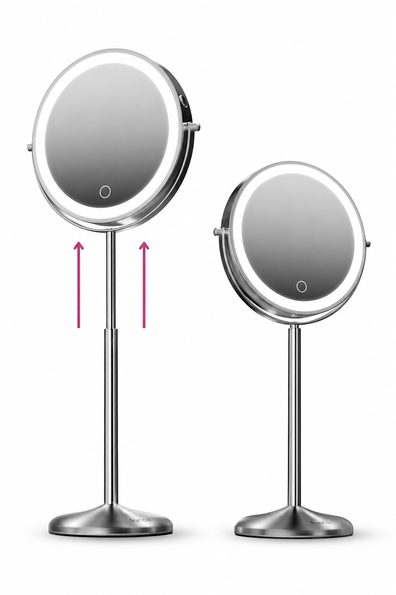 Hailey Double Sided Makeup Mirror with Lights, Main, color, Nick