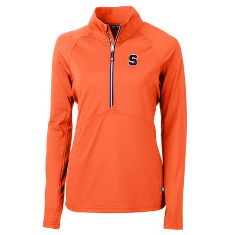 Women's Cutter & Buck Orange Syracuse Orange Adapt Eco Knit Half-Zip Pullover Jacket