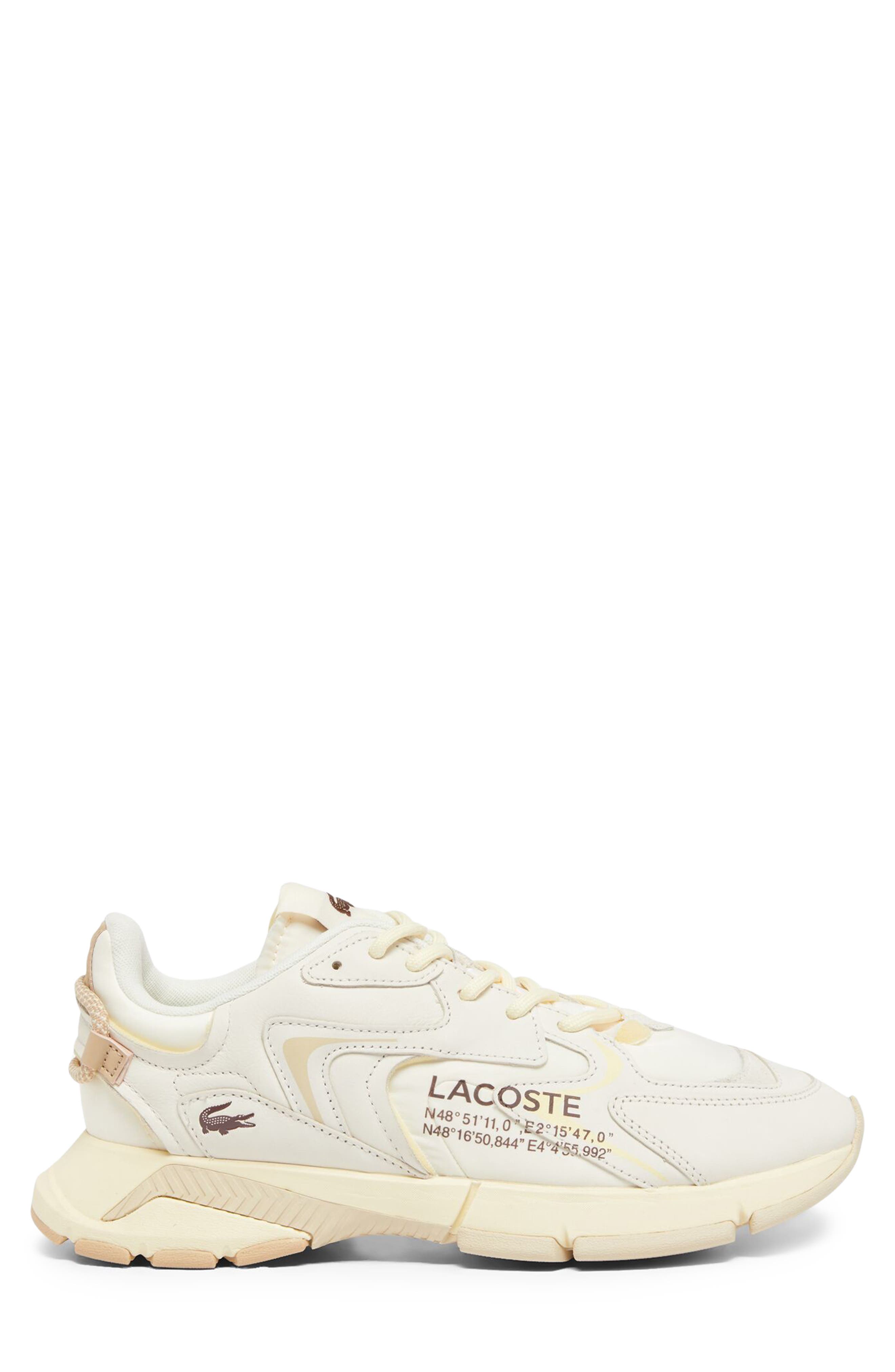 Lacoste L003 Neo 125 Sneaker, Alternate, color, Off White/ Light Brown