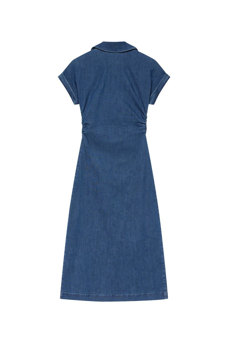 Denim Classic Collar Midi Dress, Alternate, color, Blue