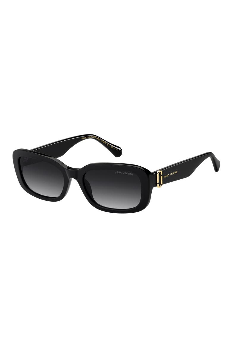 55mm Rectangular Sunglasses, Alternate, color, BLACK/ DARK GREY SF