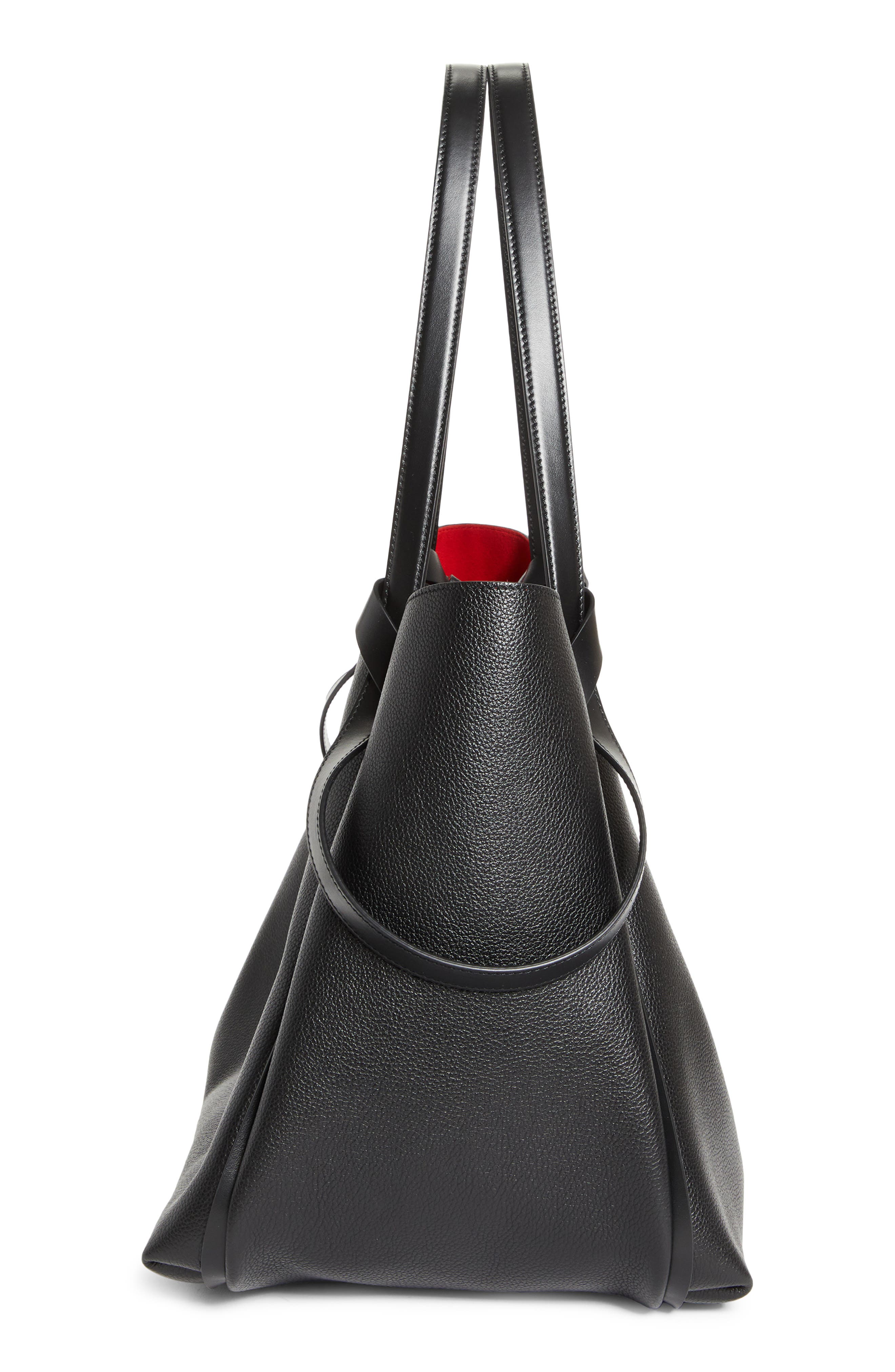 Christian Louboutin Large Bettina Leather Tote, Alternate, color, Bk01 Black