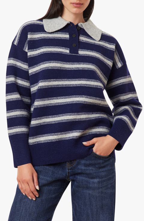 Stripe Oversize Polo Sweater