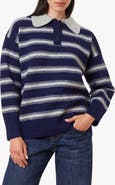 Habitual Stripe Oversize Polo Sweater