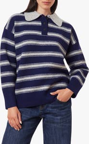 Habitual Stripe Oversize Polo Sweater