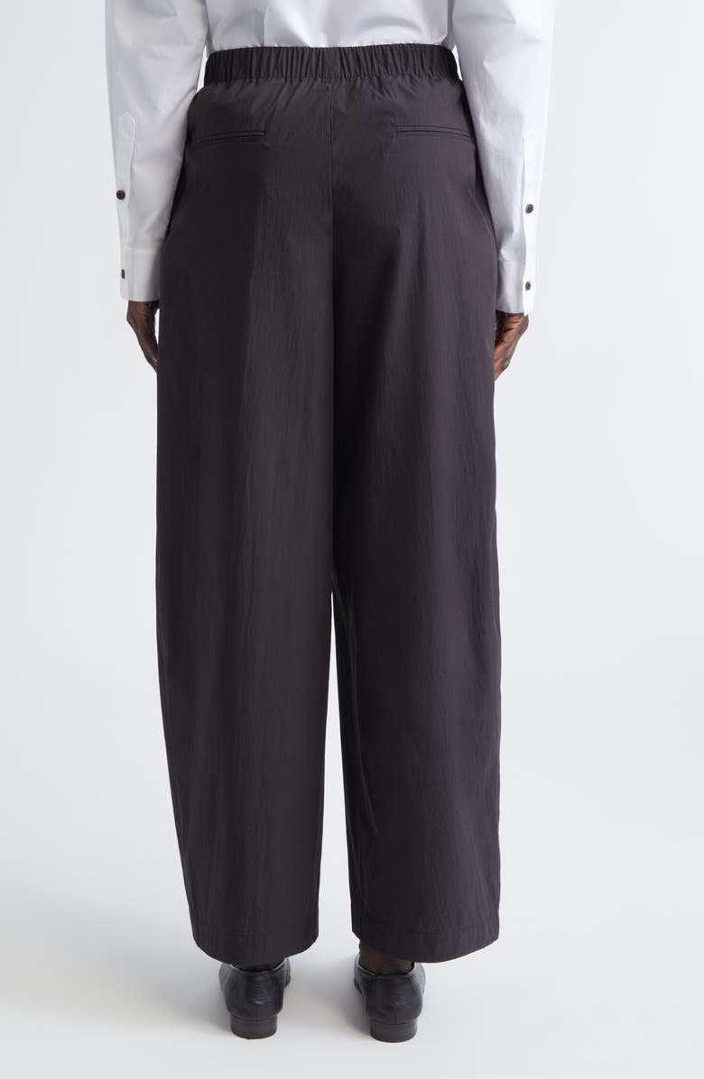 Lafayette 148 New York Cooper Pleated High Waist Barrel Leg Pants, Alternate, color, Black