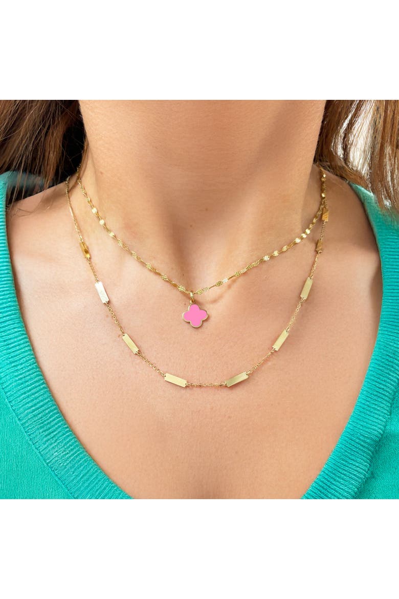 Bubblegum Pink Clover Charm, Alternate, color, Bubblegum Pink