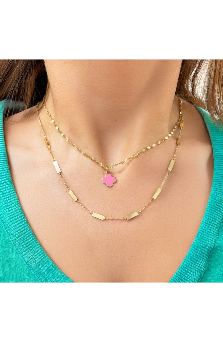 The Lovery Fine Jewelry Bubblegum Pink Clover Charm, Alternate, color, Bubblegum Pink