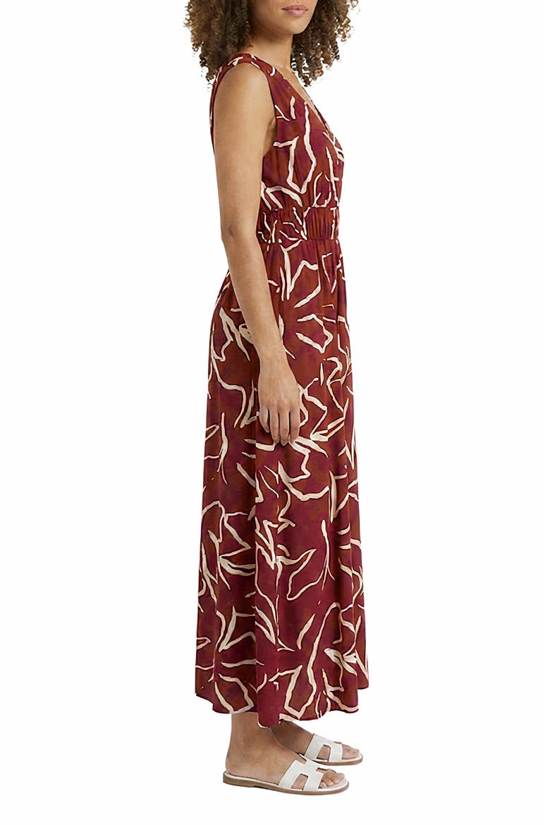 Shirred Maxi Dress, Alternate, color, RED DAHLIA/ WHISPER WHITE