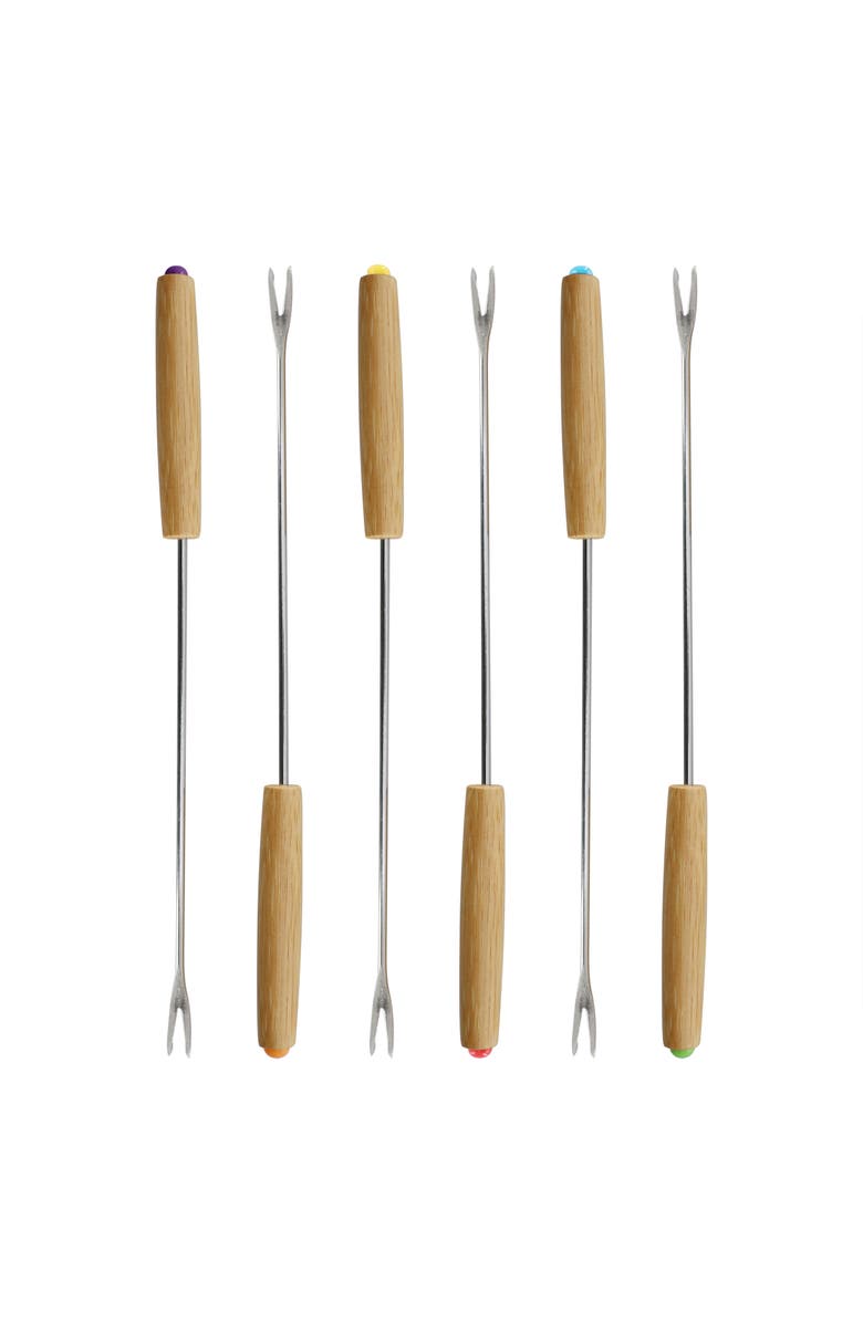 Megachef Enameled Cast Iron Fondue Pot with 6 Serving Forks in Green, Alternate, color, 