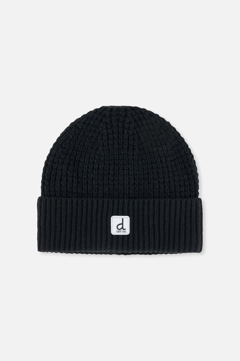 Winter Rolled Cuff Ribbed Fleece Lined Knit Hat, Main, color, Noir