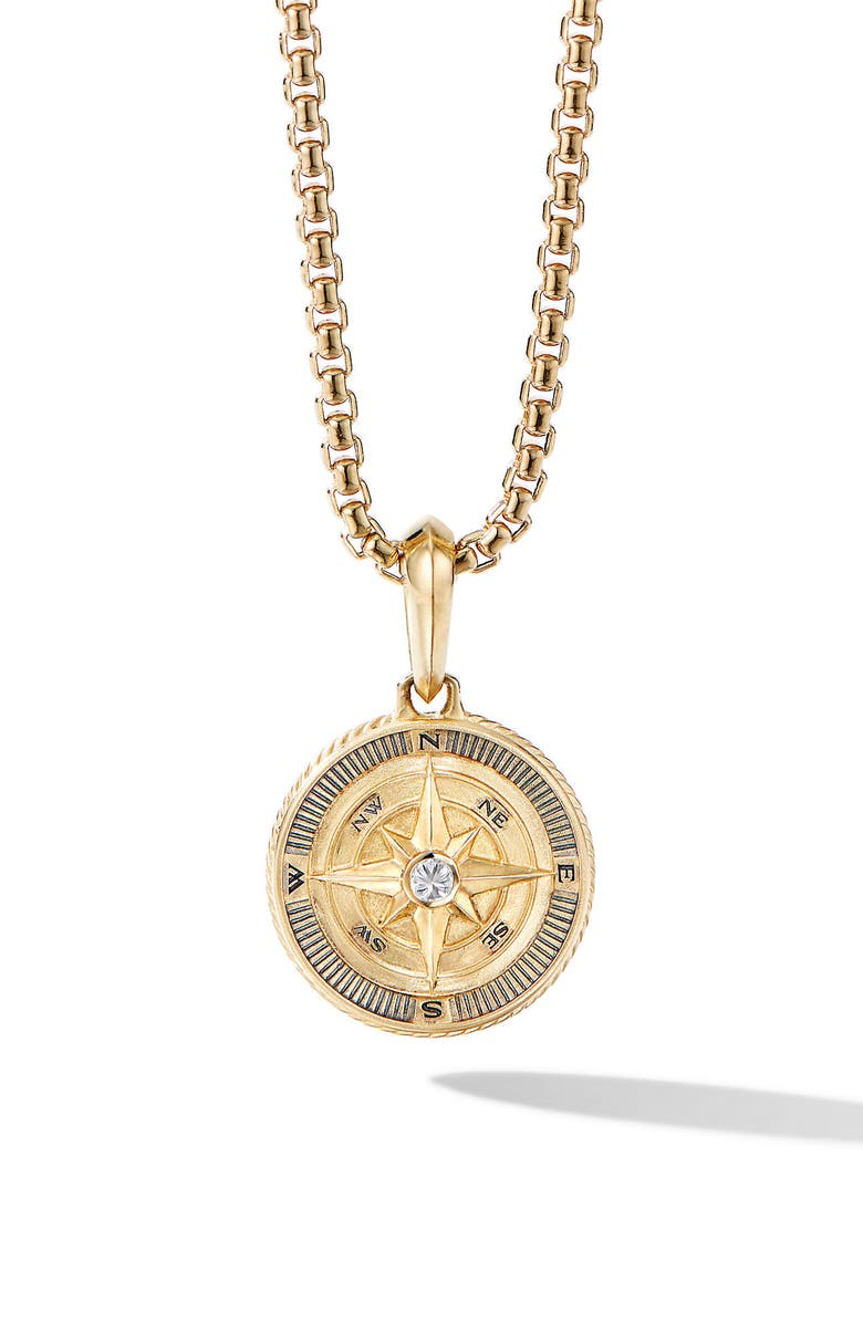 David Yurman Maritime<sup>®</sup> Compass Amulet in 18K Yellow Gold with Center Diamond, Main, color, 
