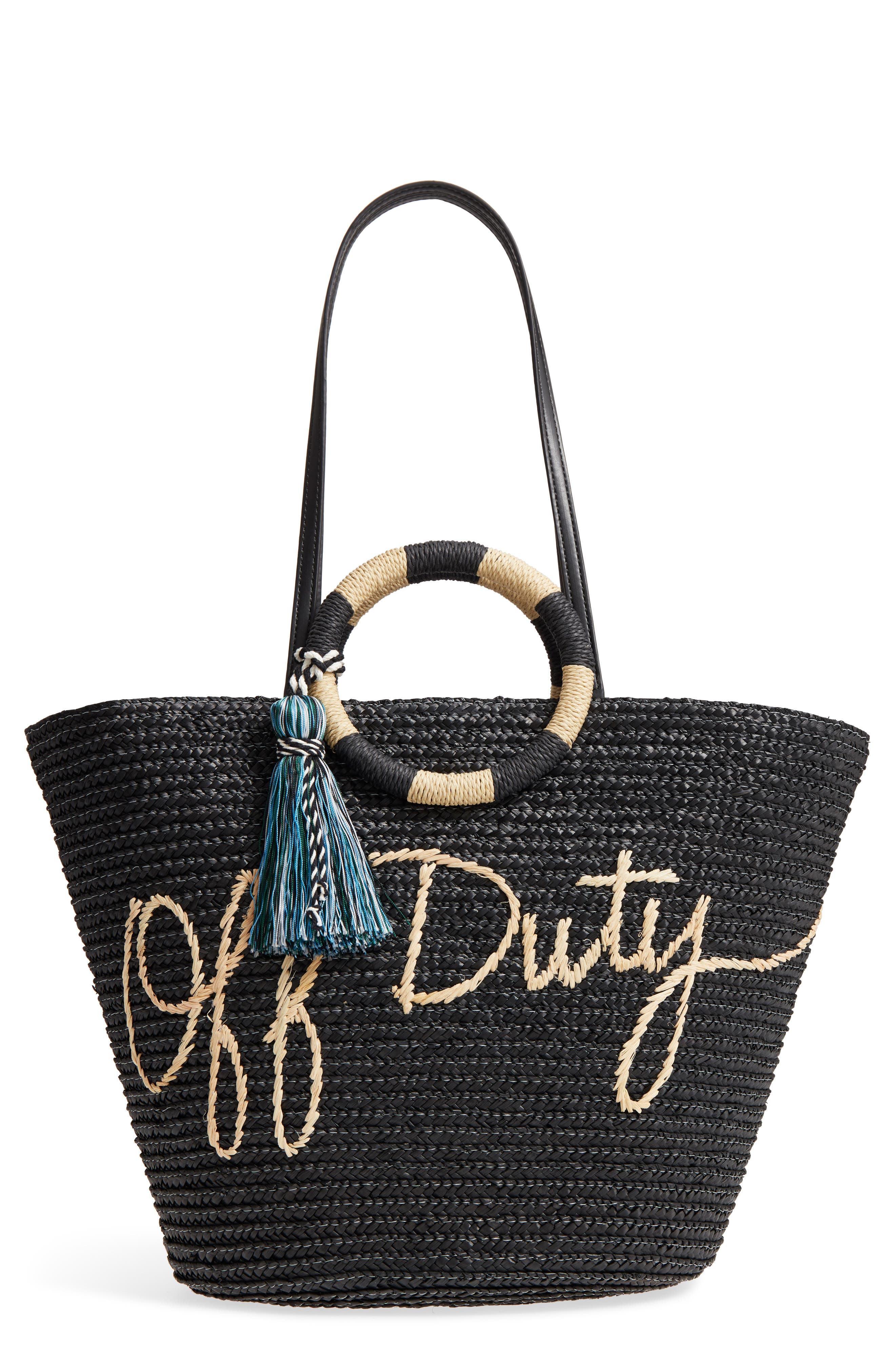 Rebecca Minkoff Off Duty Woven Straw Tote, Main, color, 