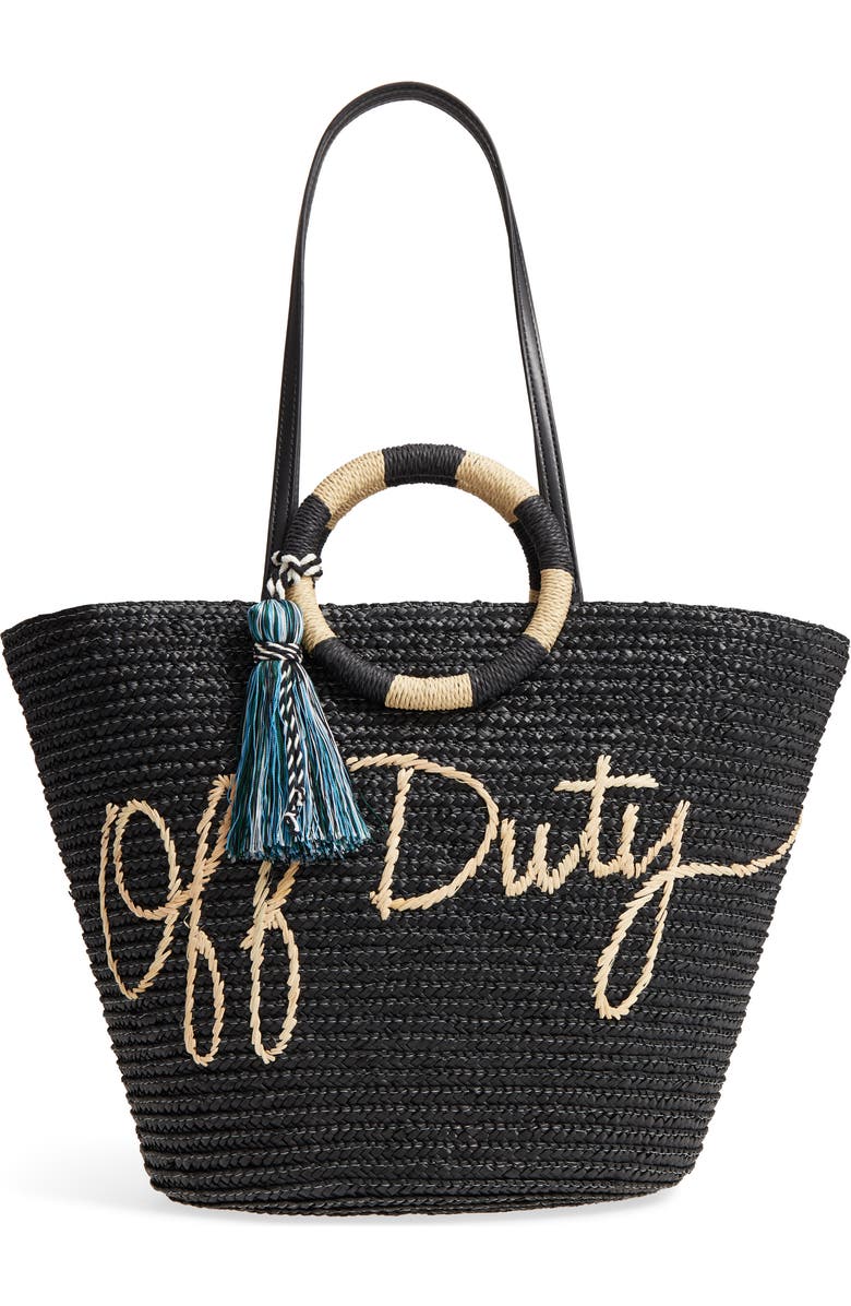 Rebecca Minkoff Off Duty Woven Straw Tote, Main, color,