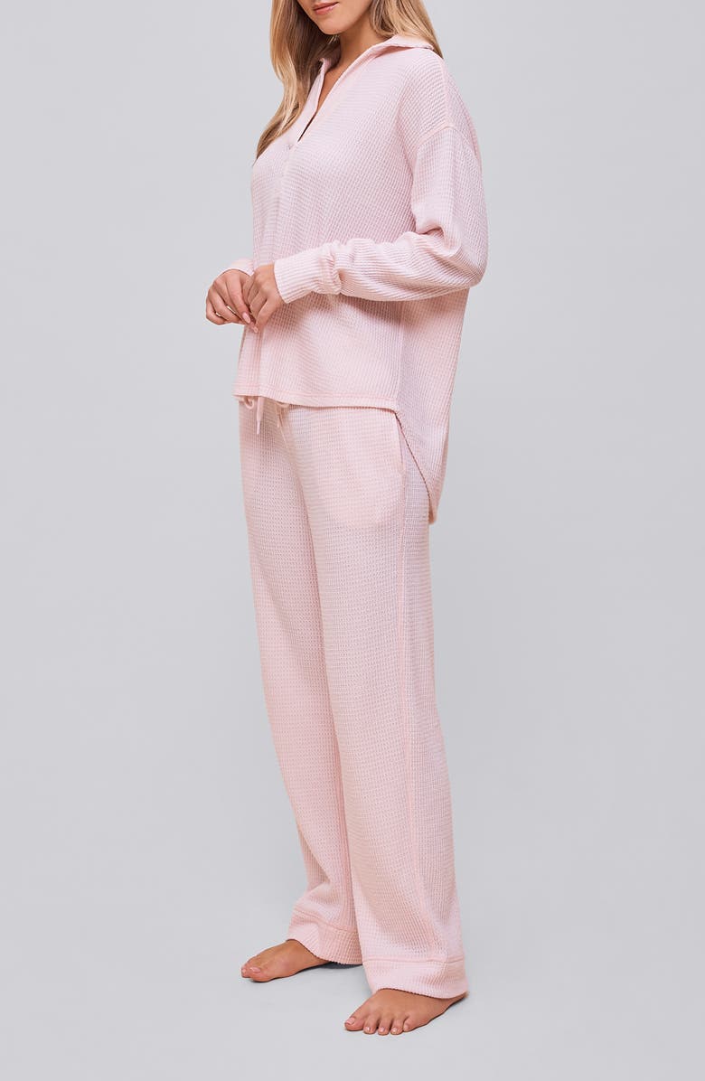 Papinelle Super Soft Waffle Knit Pajamas, Alternate, color, Winter Rose