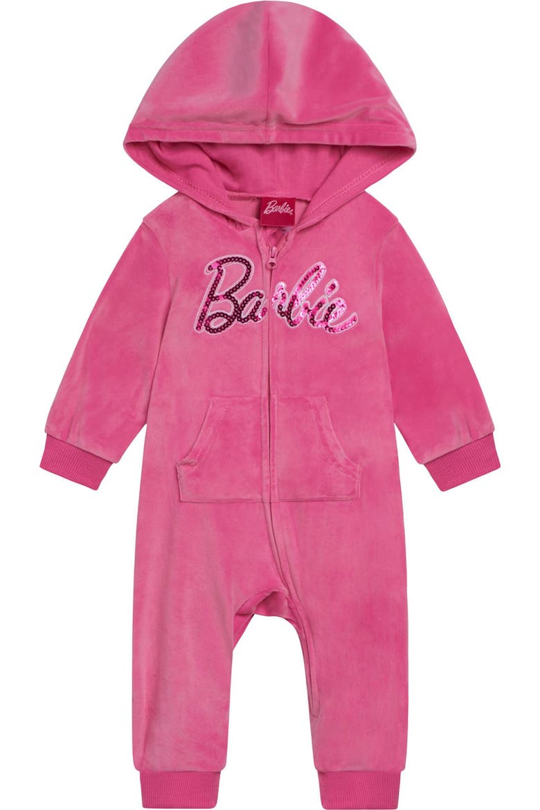 Velour Hoodie and Pants Set and Coverall, Main, color, Sweet Pink