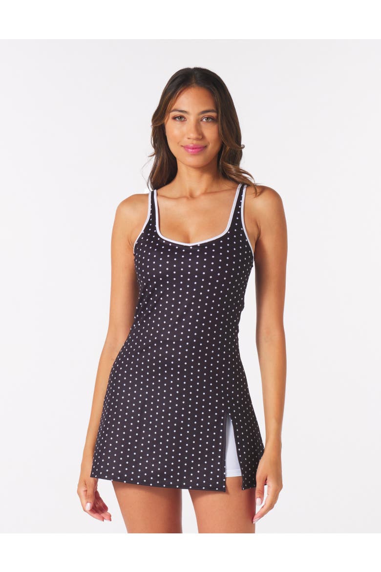 Sculpt Dress, Main, color, Black/White Polka Dot