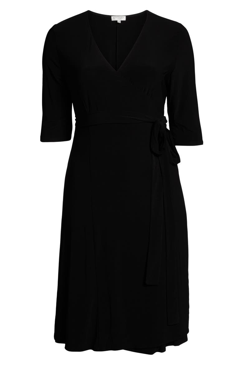 Essential Wrap Dress, Alternate, color, BLACK NOIR