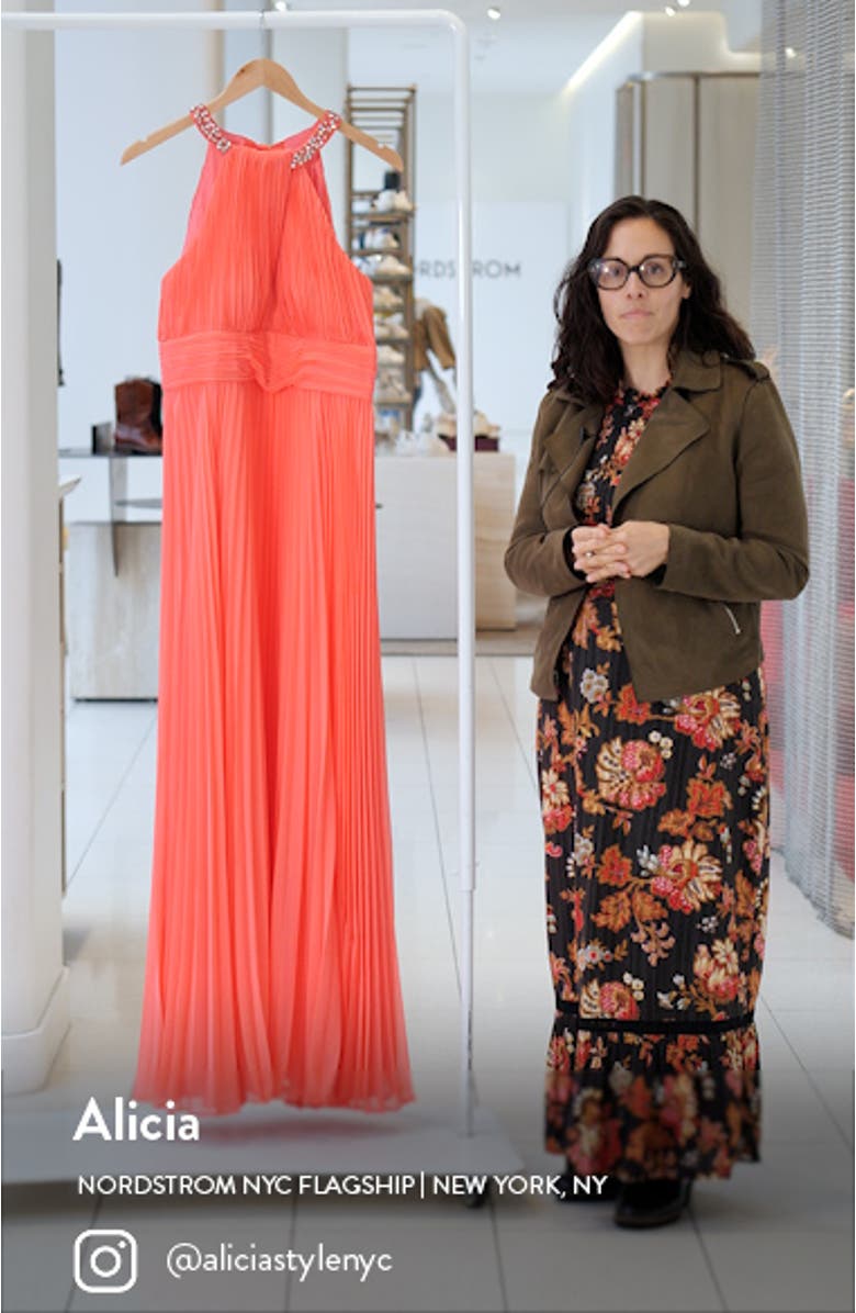 Crystal Detail Pleated Gown, sales video thumbnail