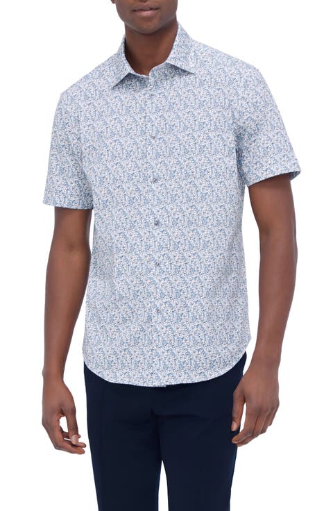 Miles OoohCotton® Barware Print Short Sleeve Button-Up Shirt