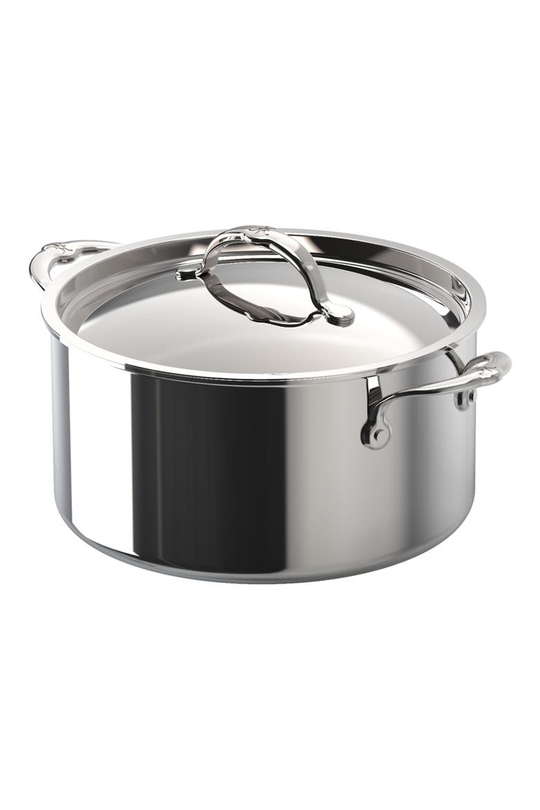 ProBond® Luxe Professional Clad Stainless Steel 6-Quart Stock Pot with Lid, Main, color, NO COLOR