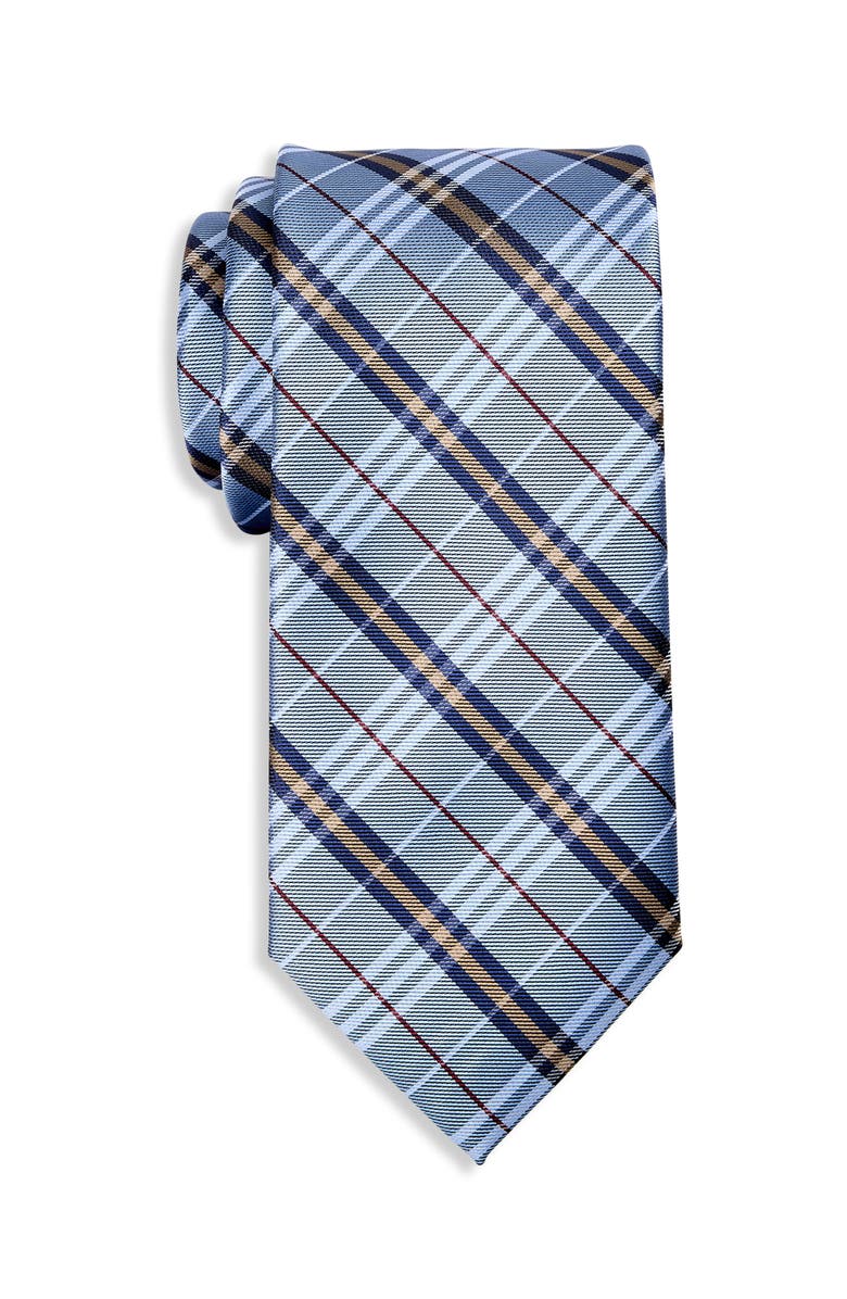 Oak Hill by DXL Big & Tall Spring Plaid Tie, Main, color, Tan