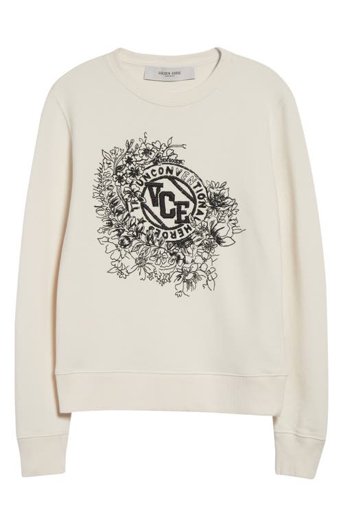 Golden Goose Journey Floral Embroidered Crewneck Sweatshirt In Brown