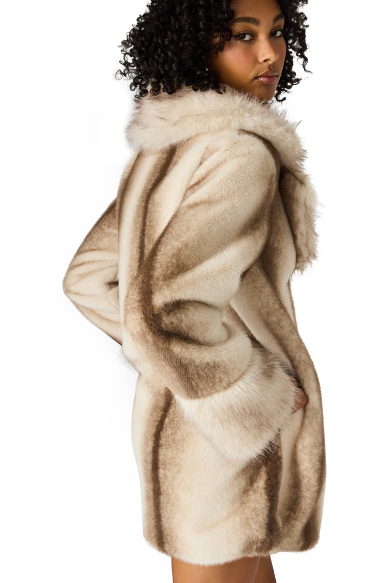 Carmelina Faux Fur Coat, Alternate, color, BEIGE MULTI