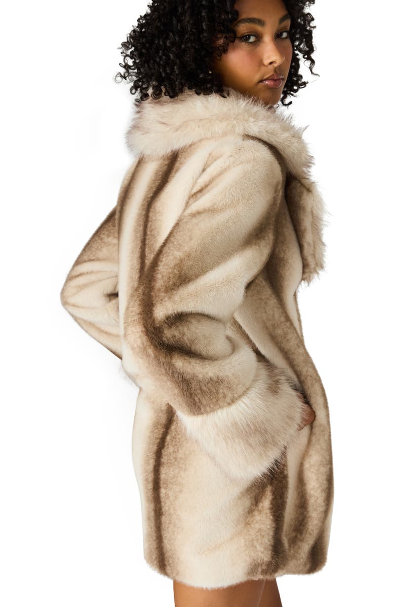 Steve Madden Carmelina Faux Fur Coat, Alternate, color, Beige Multi