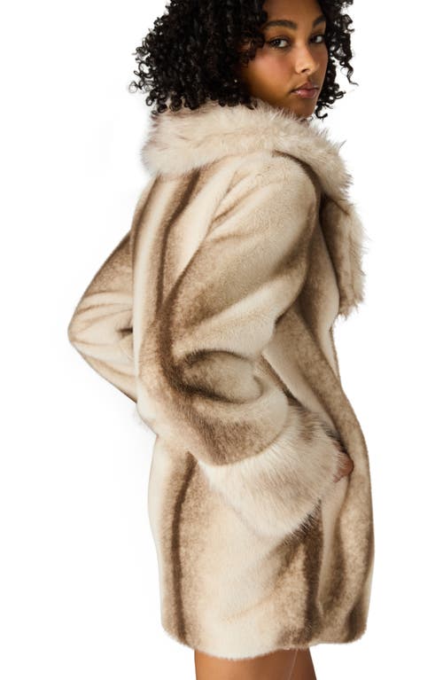 Steve Madden Carmelina Faux Fur Coat In Brown